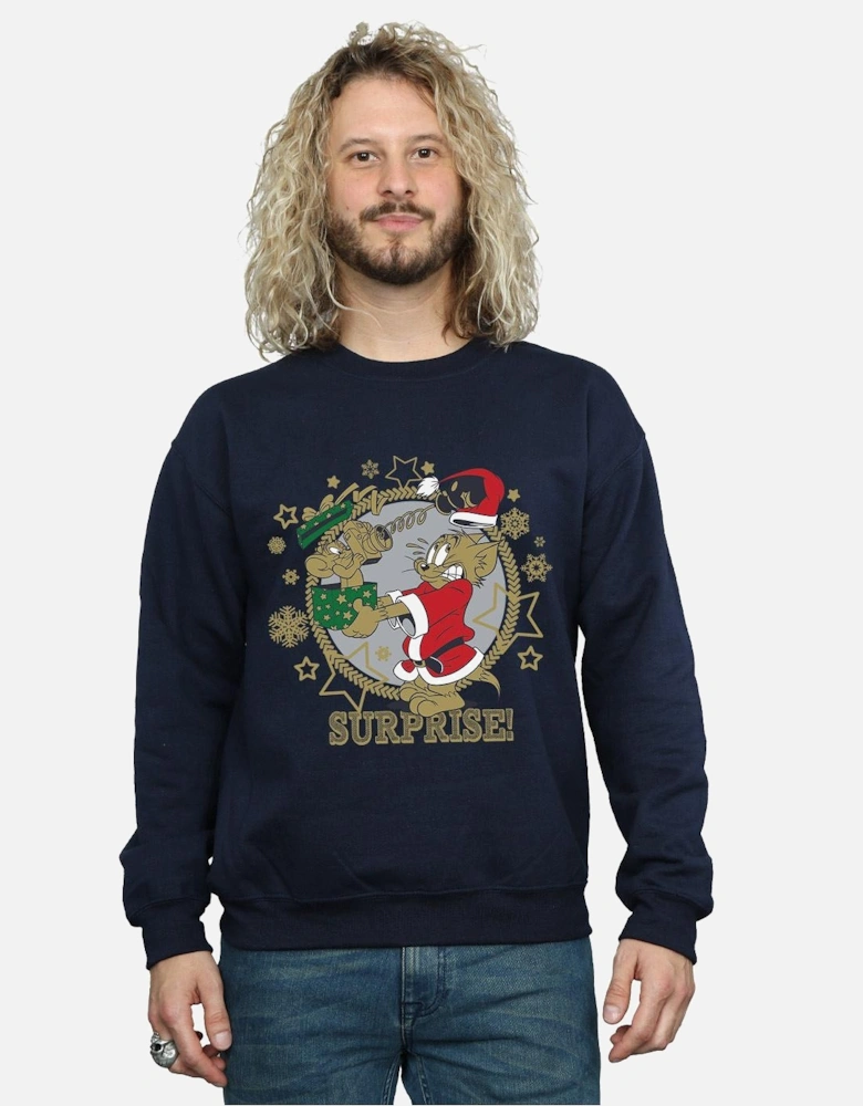 Tom And Jerry Mens Christmas Surprise Sweatshirt