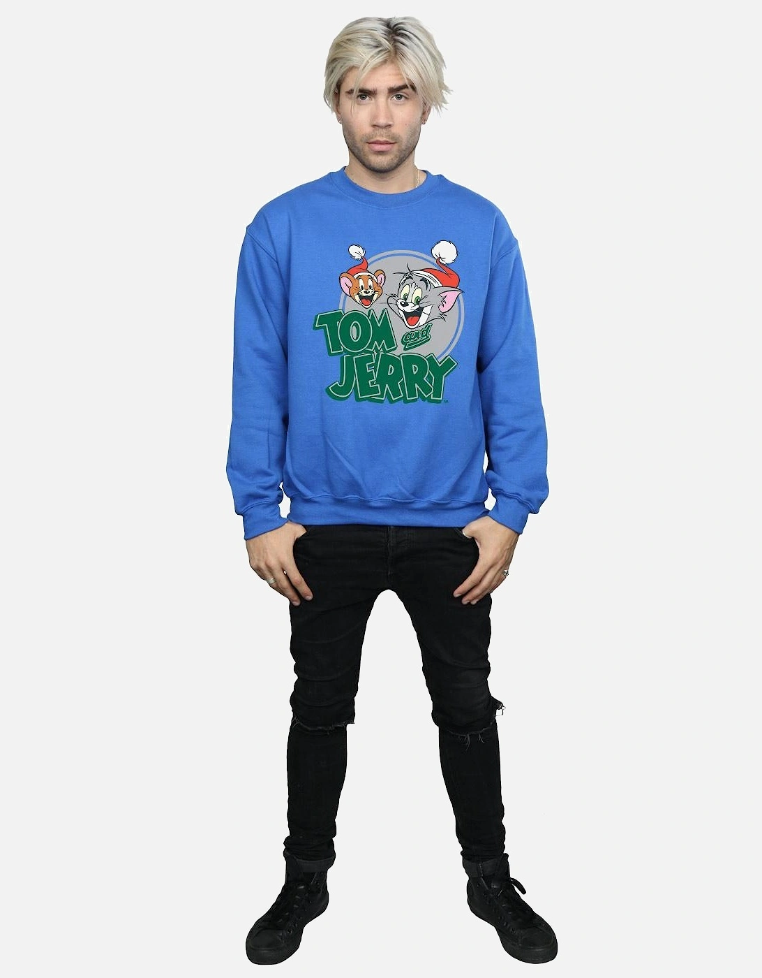 Tom And Jerry Mens Christmas Greetings Sweatshirt