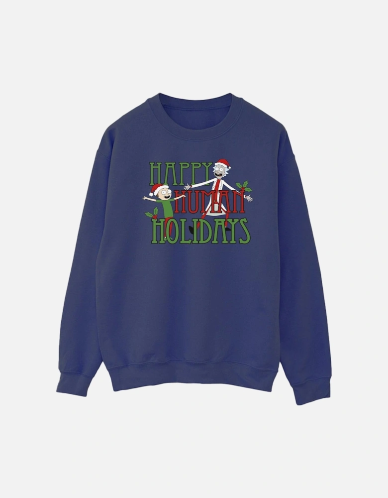 Mens Happy Human Holidays Sweatshirt