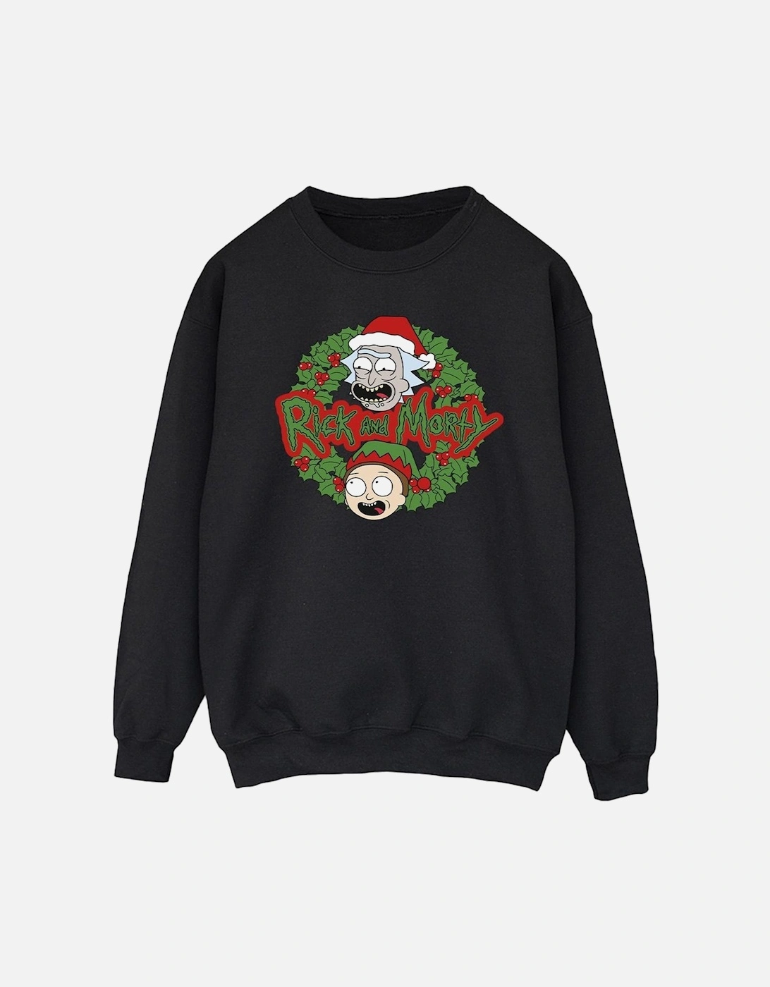 Mens Christmas Wreath Sweatshirt, 4 of 3