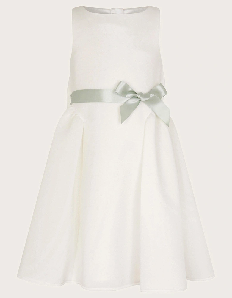 Girls Holly Scuba Bridesmaid Dress - Ivory