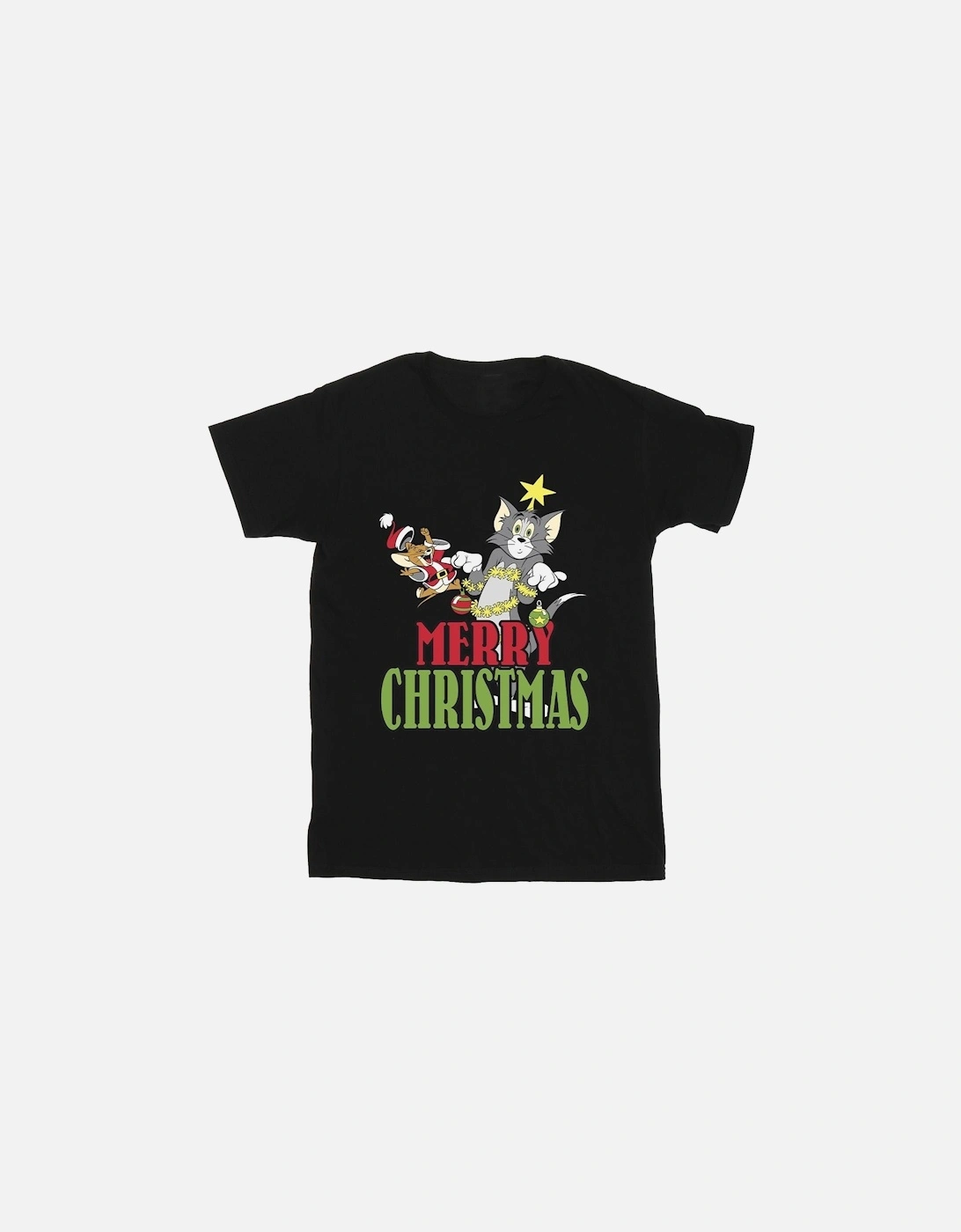 Tom And Jerry Mens Merry Christmas Baubles T-Shirt, 4 of 3