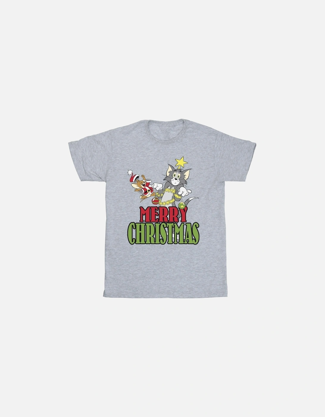 Tom And Jerry Mens Merry Christmas Baubles T-Shirt, 3 of 2