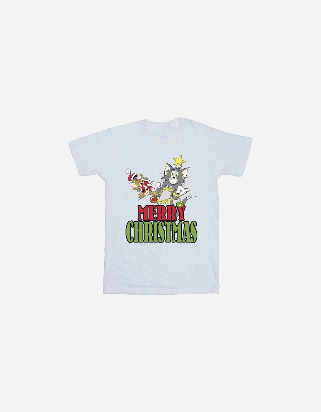 Tom And Jerry Girls Merry Christmas Baubles Cotton T-Shirt, 4 of 3