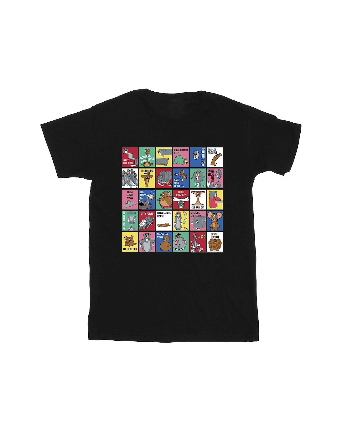 Tom And Jerry Mens Grid Squares T-Shirt, 4 of 3