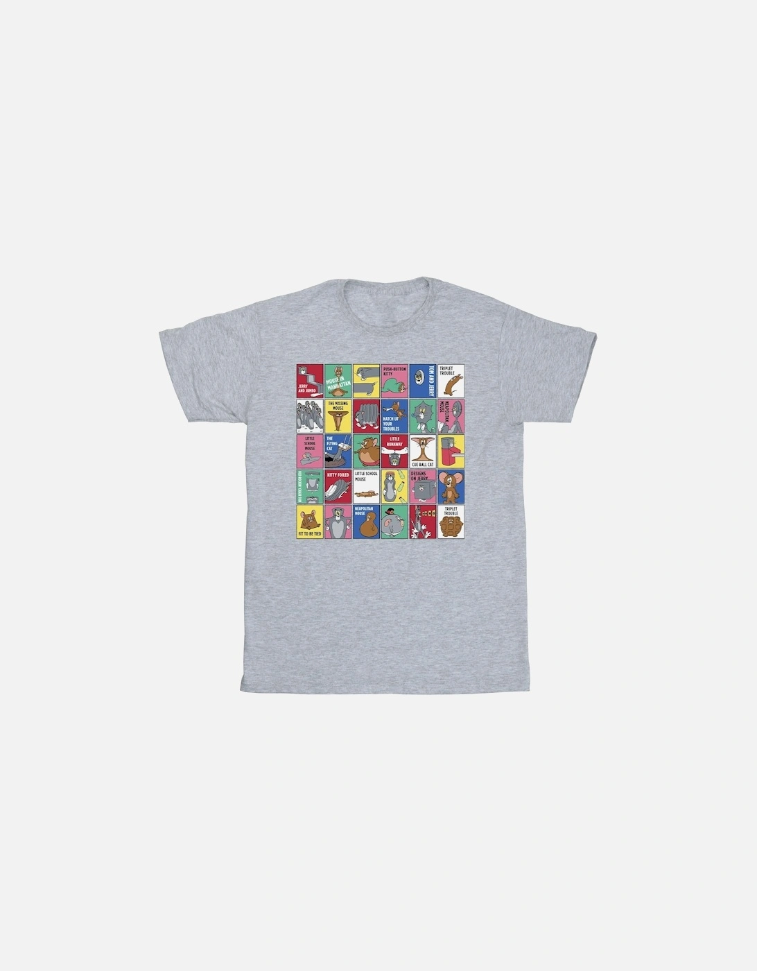Tom And Jerry Girls Grid Squares Cotton T-Shirt, 4 of 3