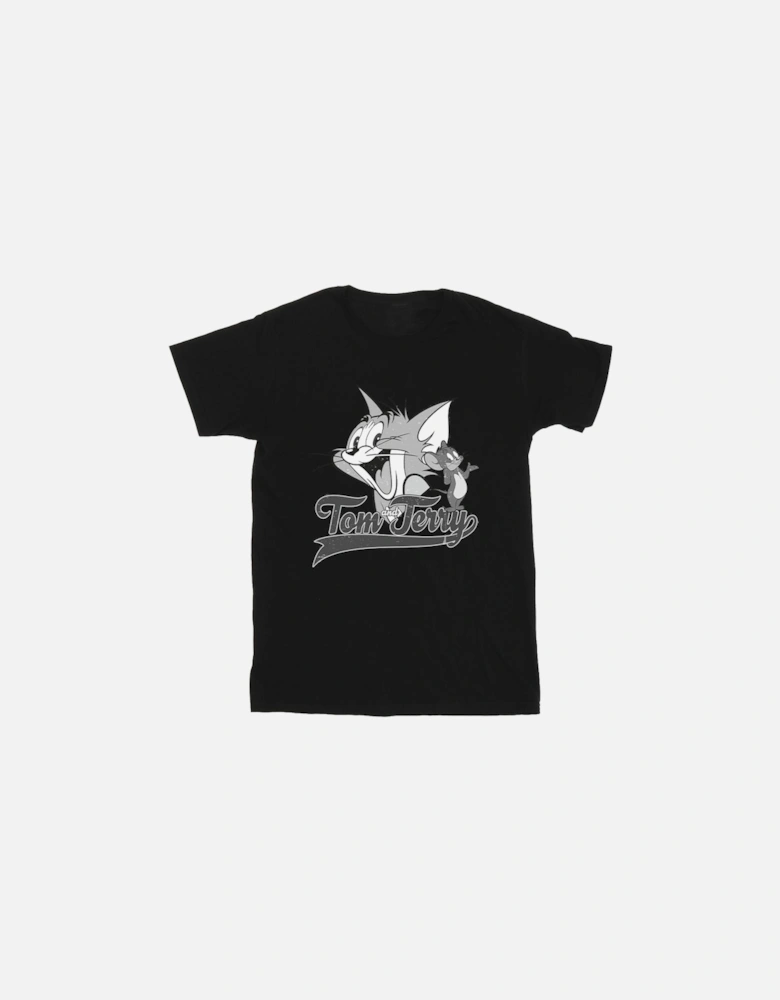 Tom And Jerry Mens Greyscale Square T-Shirt