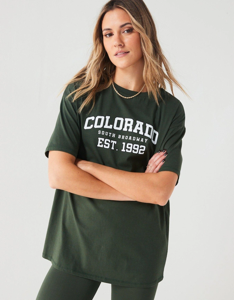 Colarado Oversized Longline T-shirt-green