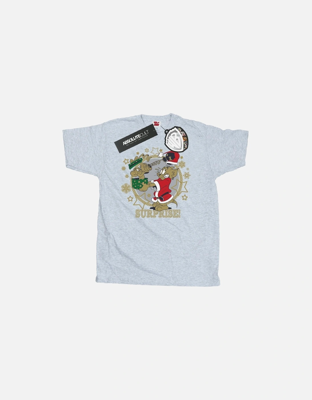 Tom And Jerry Mens Christmas Surprise T-Shirt, 4 of 3