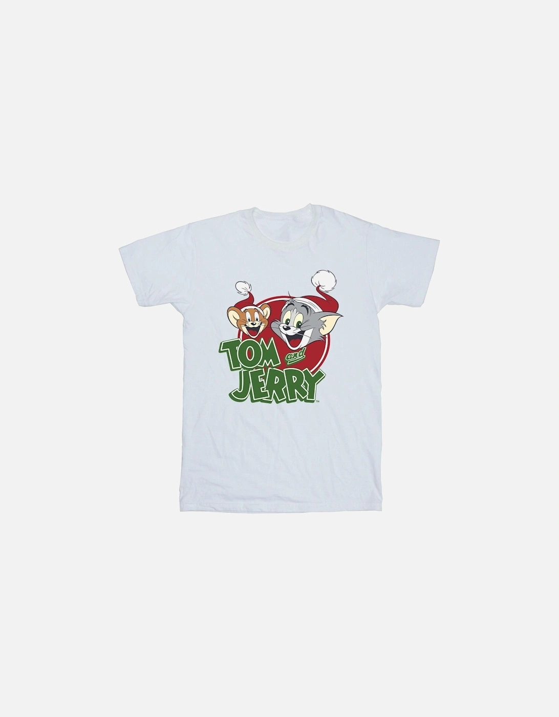 Tom And Jerry Mens Christmas Hat Logo T-Shirt, 4 of 3