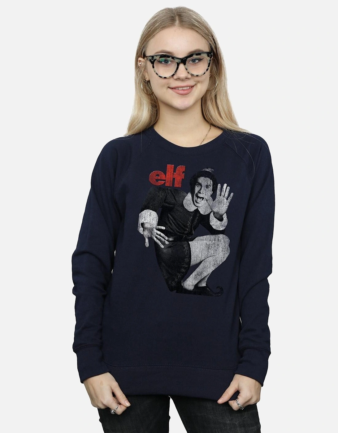 Womens/Ladies Mono Distressed Poster Sweatshirt