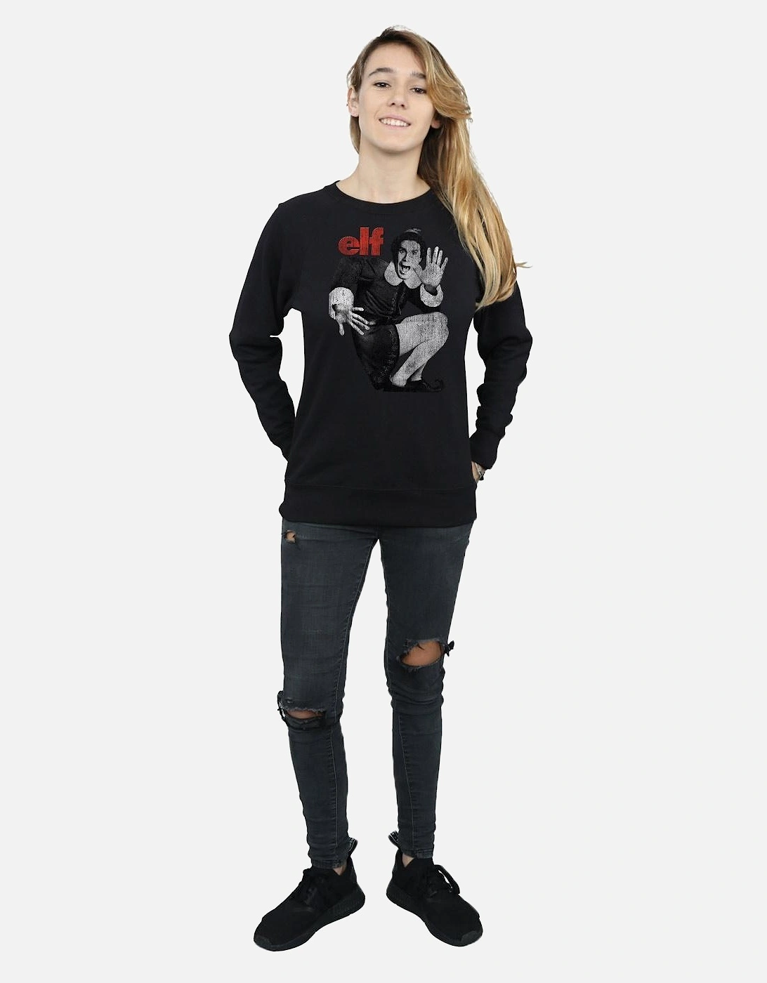 Womens/Ladies Mono Distressed Poster Sweatshirt