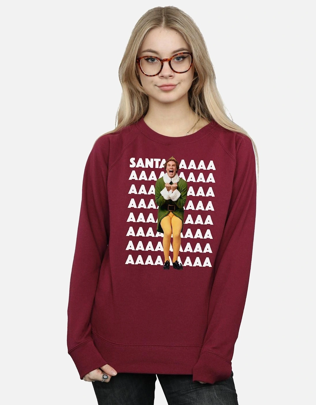 Womens/Ladies Buddy Santa Scream Sweatshirt