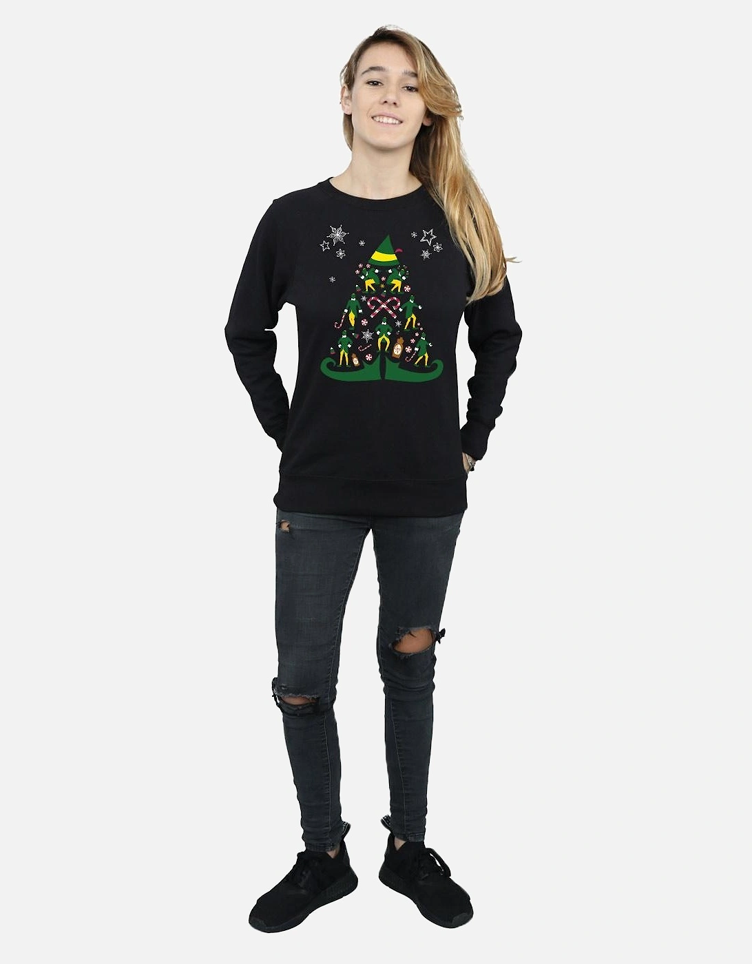 Womens/Ladies Christmas Tree Sweatshirt