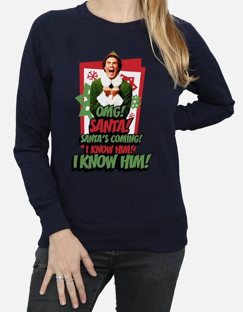 Womens/Ladies OMG Santa Sweatshirt