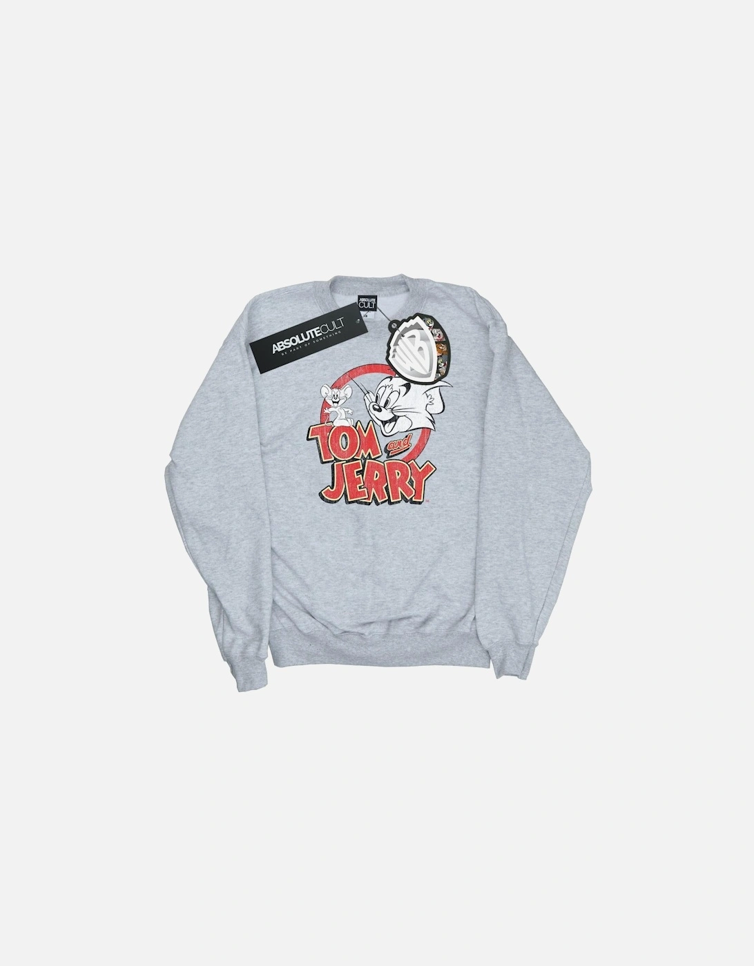 Tom And Jerry Boys Distressed Logo Sweatshirt, 4 of 3