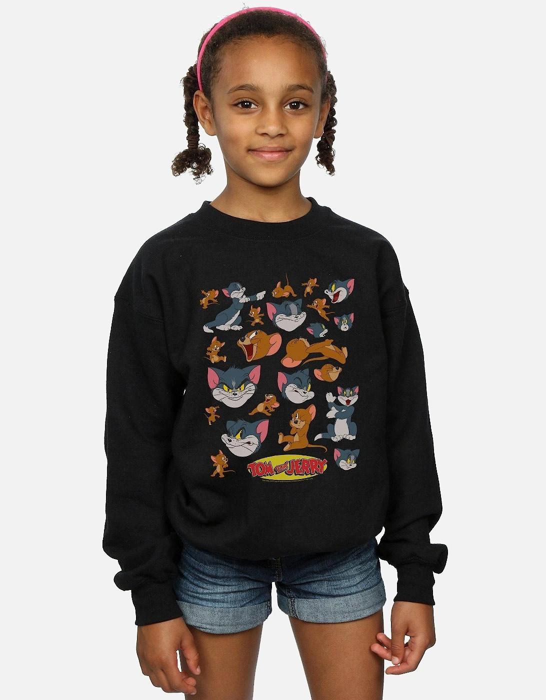 Tom And Jerry Girls Many Faces Sweatshirt