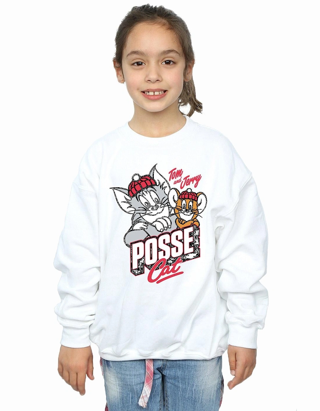 Tom And Jerry Girls Posse Cat Sweatshirt
