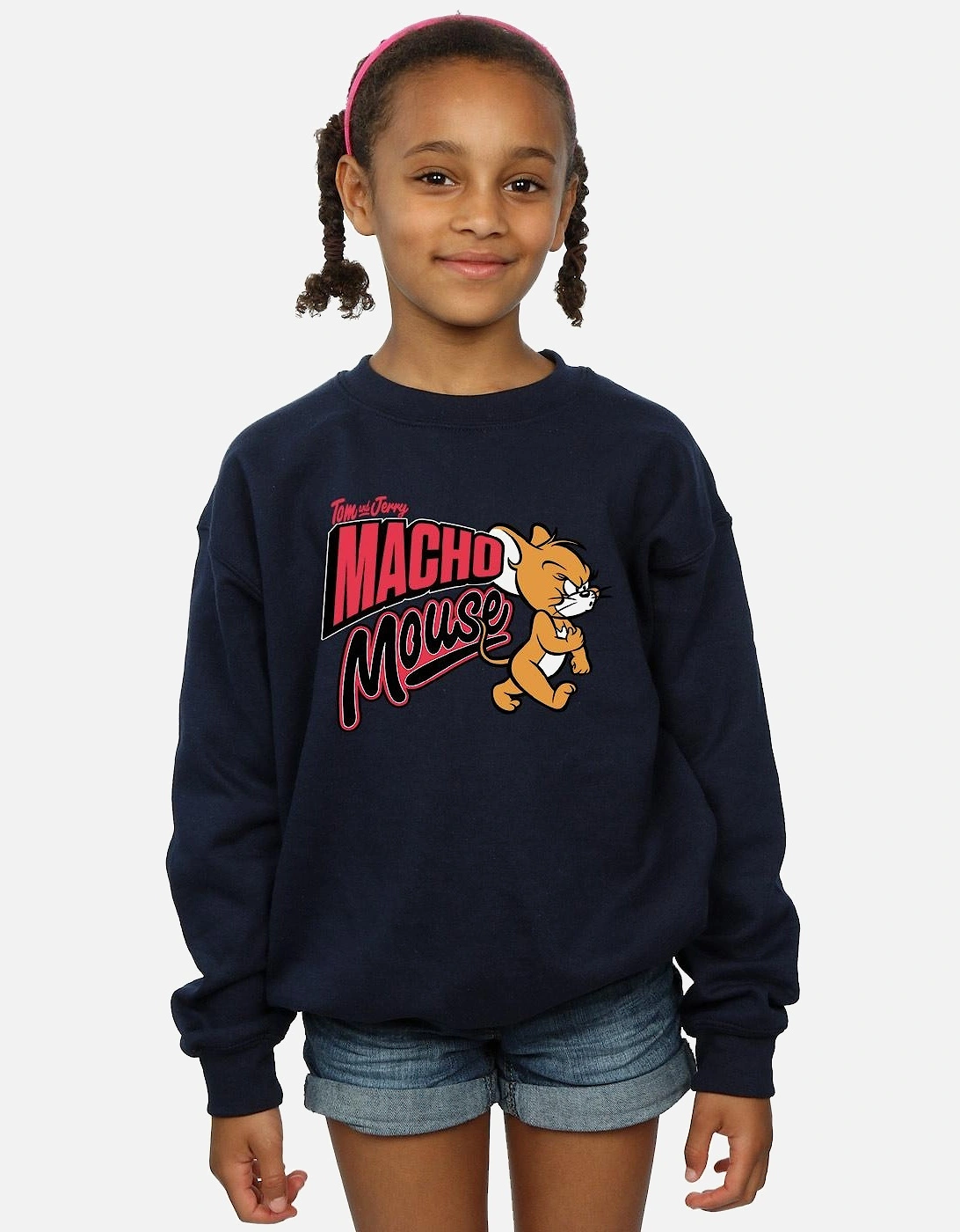 Tom And Jerry Girls Macho Mouse Sweatshirt