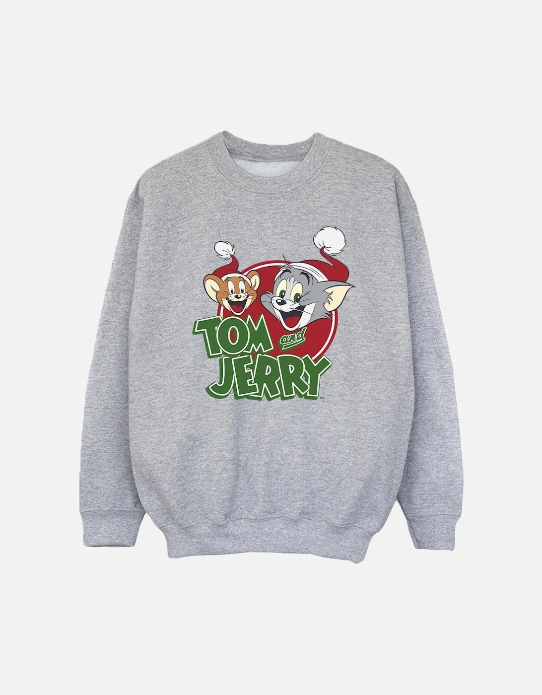 Tom And Jerry Girls Christmas Hat Logo Sweatshirt, 4 of 3