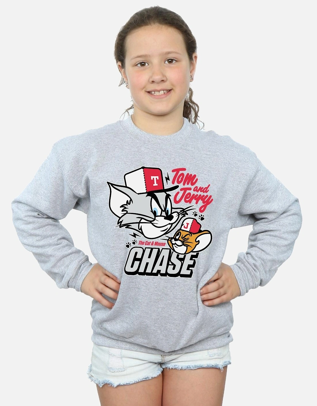 Tom And Jerry Girls Cat & Mouse Chase Sweatshirt