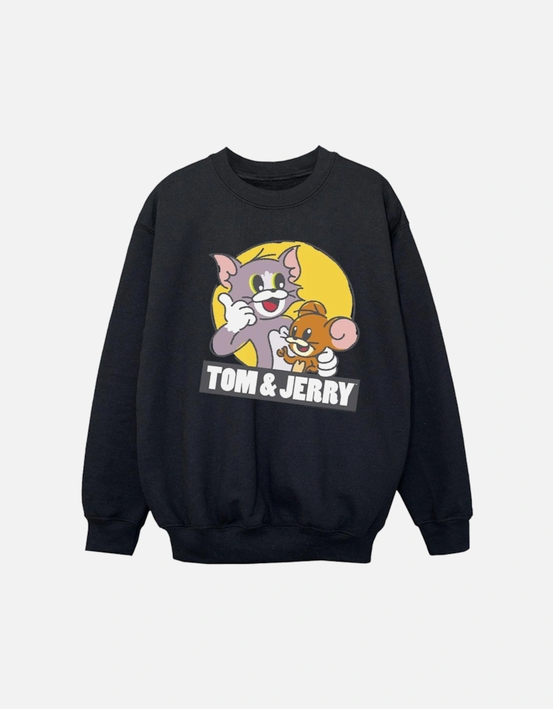 Tom And Jerry Girls Sketch Logo Sweatshirt