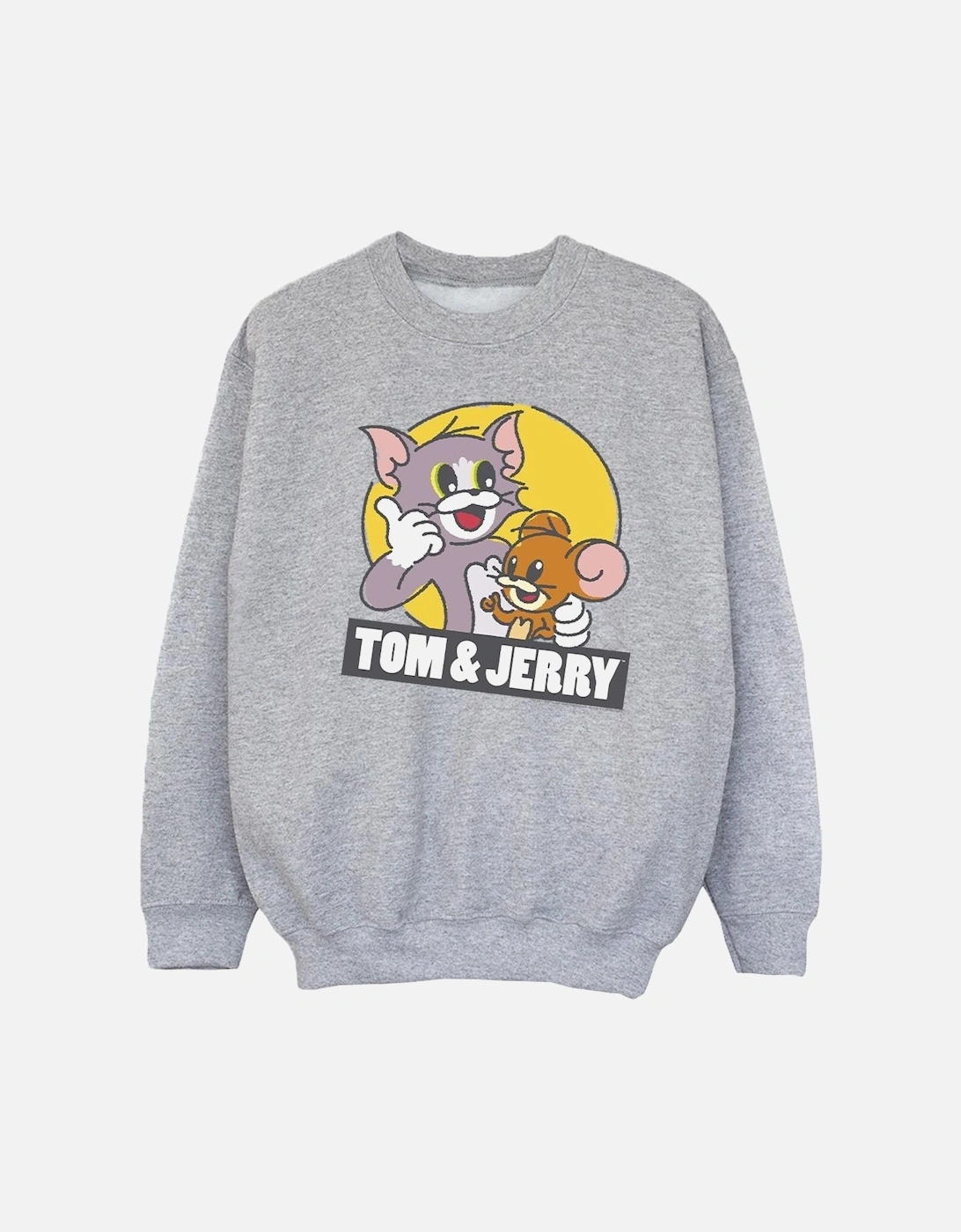 Tom And Jerry Girls Sketch Logo Sweatshirt, 4 of 3