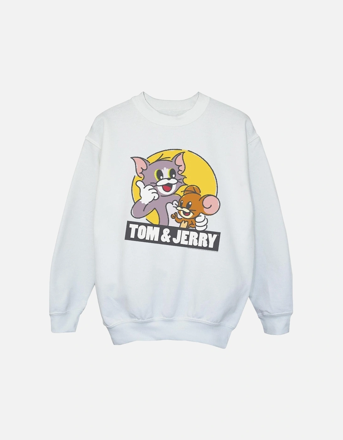 Tom And Jerry Girls Sketch Logo Sweatshirt, 4 of 3