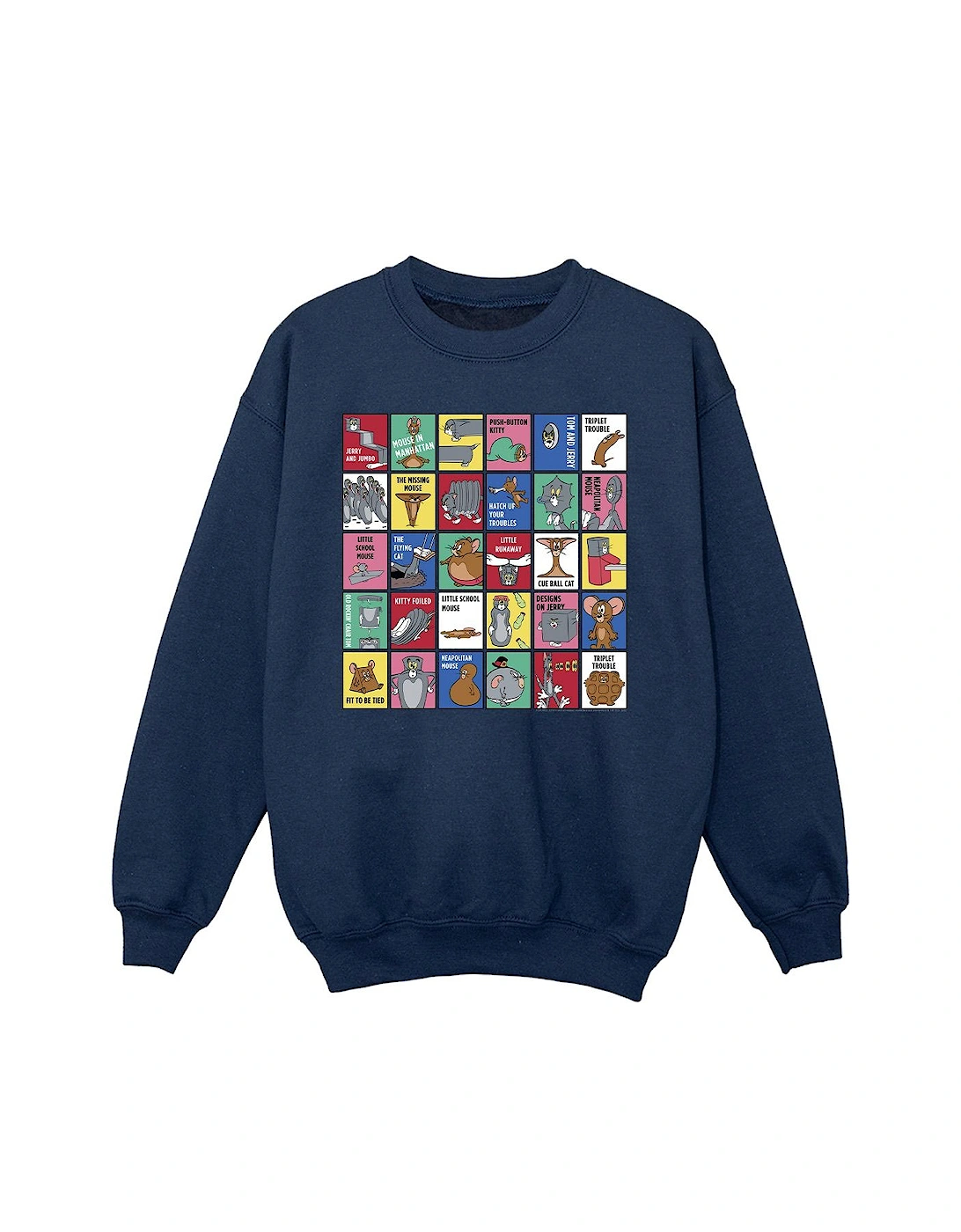 Tom And Jerry Girls Grid Squares Sweatshirt, 4 of 3