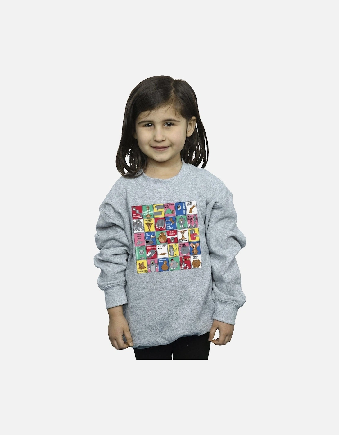 Tom And Jerry Girls Grid Squares Sweatshirt
