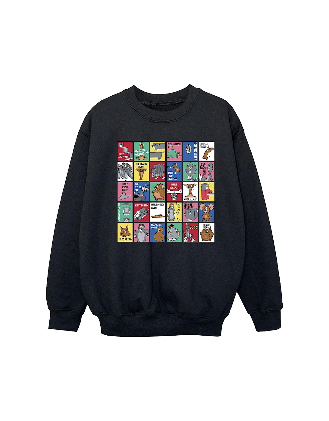 Tom And Jerry Girls Grid Squares Sweatshirt, 4 of 3