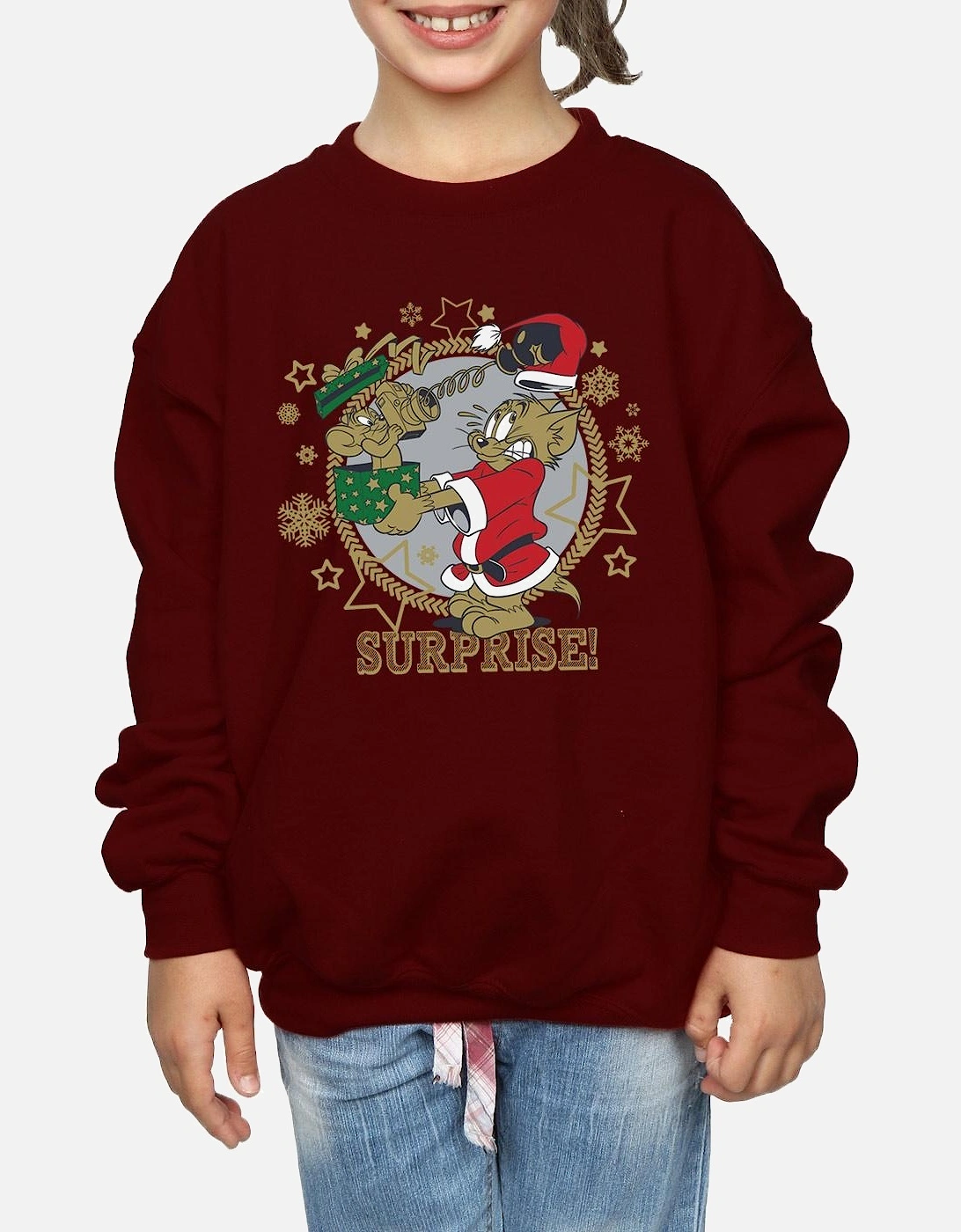 Tom And Jerry Girls Christmas Surprise Sweatshirt