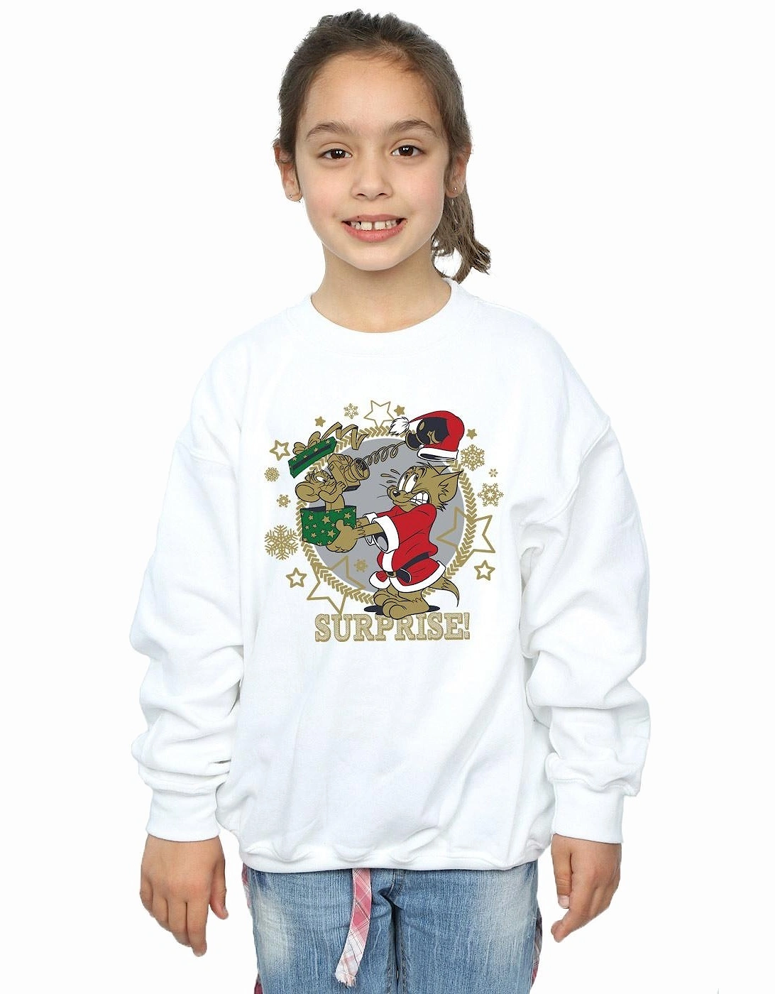 Tom And Jerry Girls Christmas Surprise Sweatshirt
