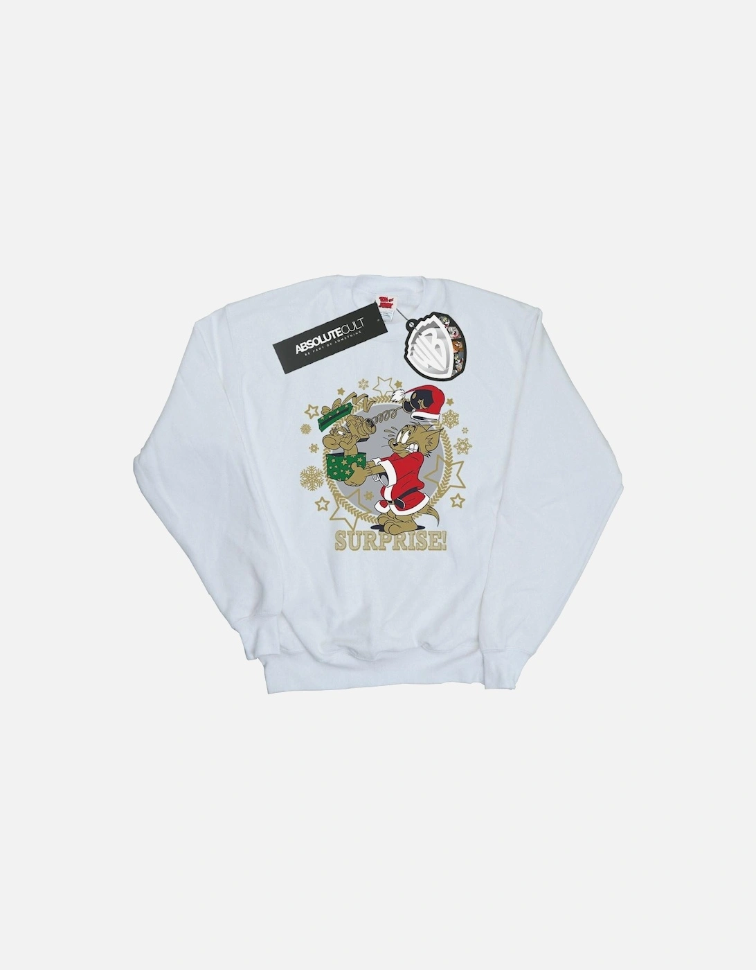 Tom And Jerry Girls Christmas Surprise Sweatshirt, 6 of 5