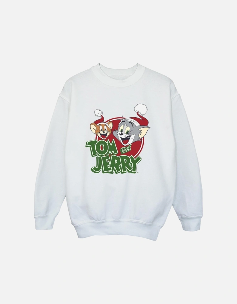 Tom And Jerry Boys Christmas Hat Logo Sweatshirt