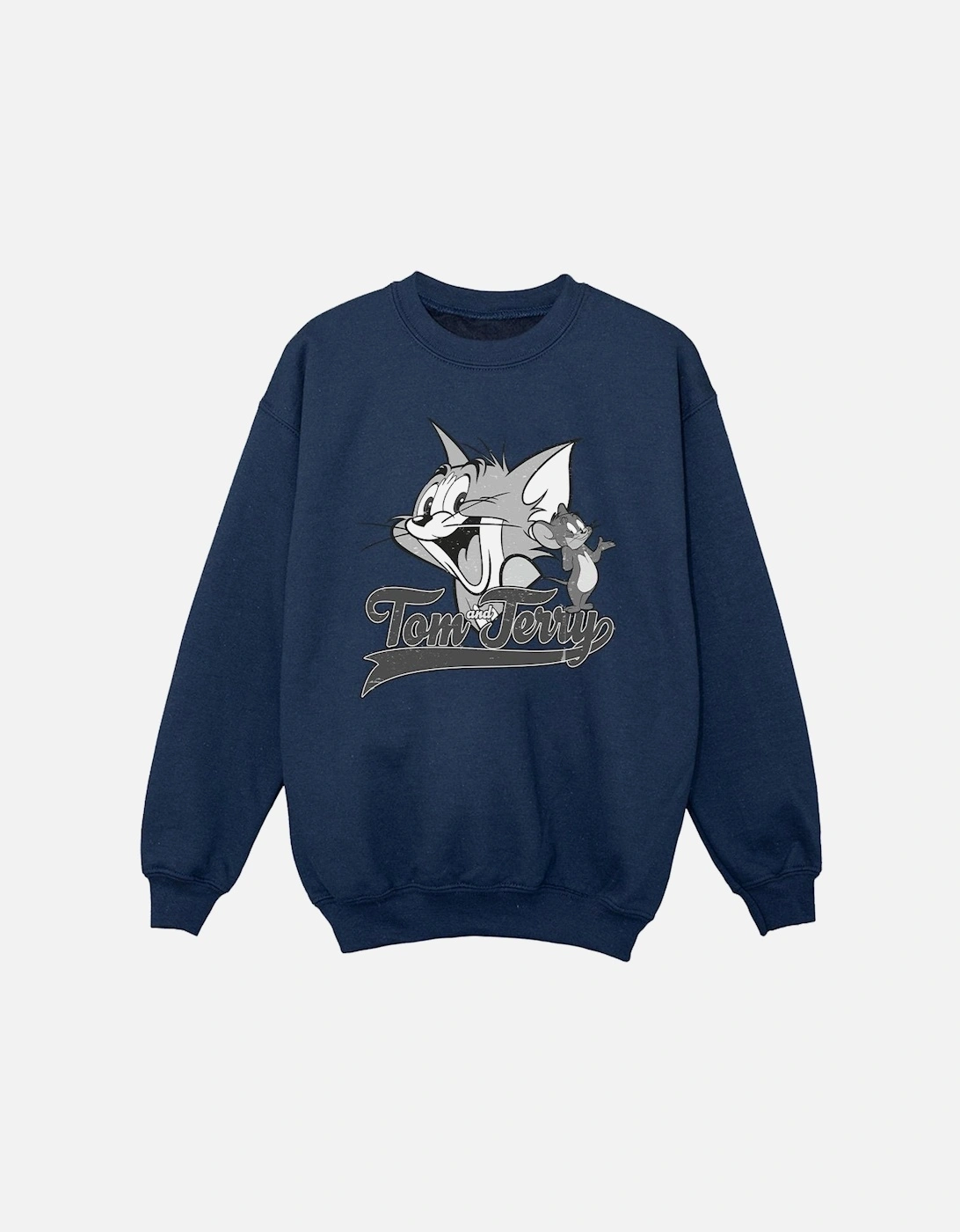 Tom And Jerry Girls Greyscale Square Sweatshirt, 4 of 3