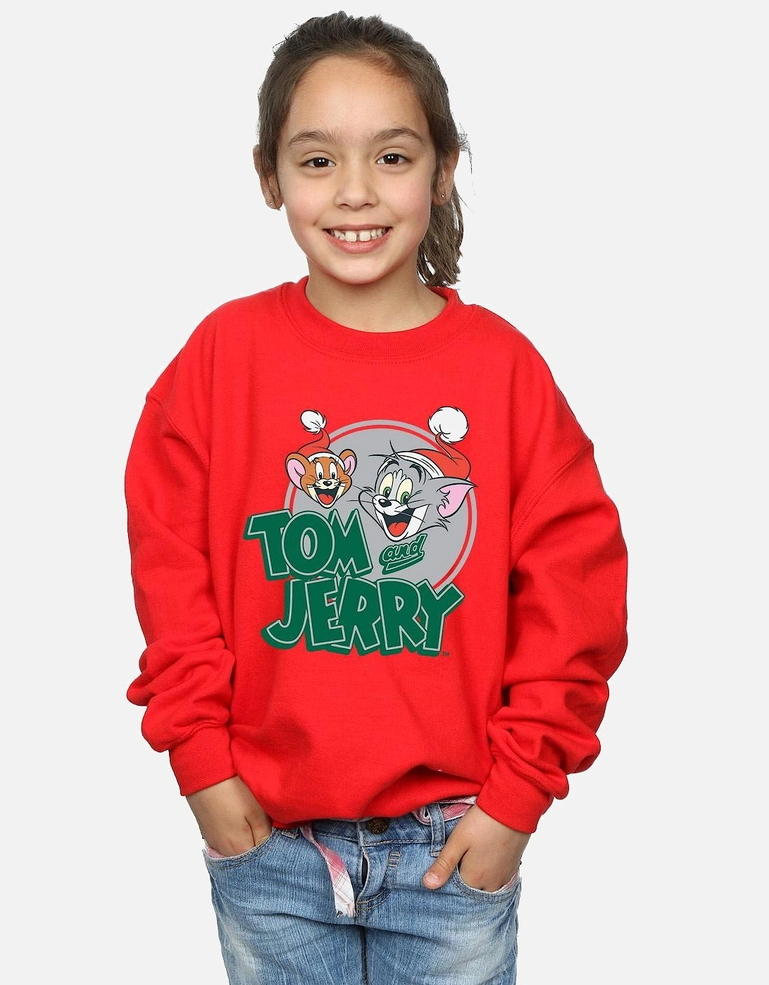 Tom And Jerry Girls Christmas Greetings Sweatshirt