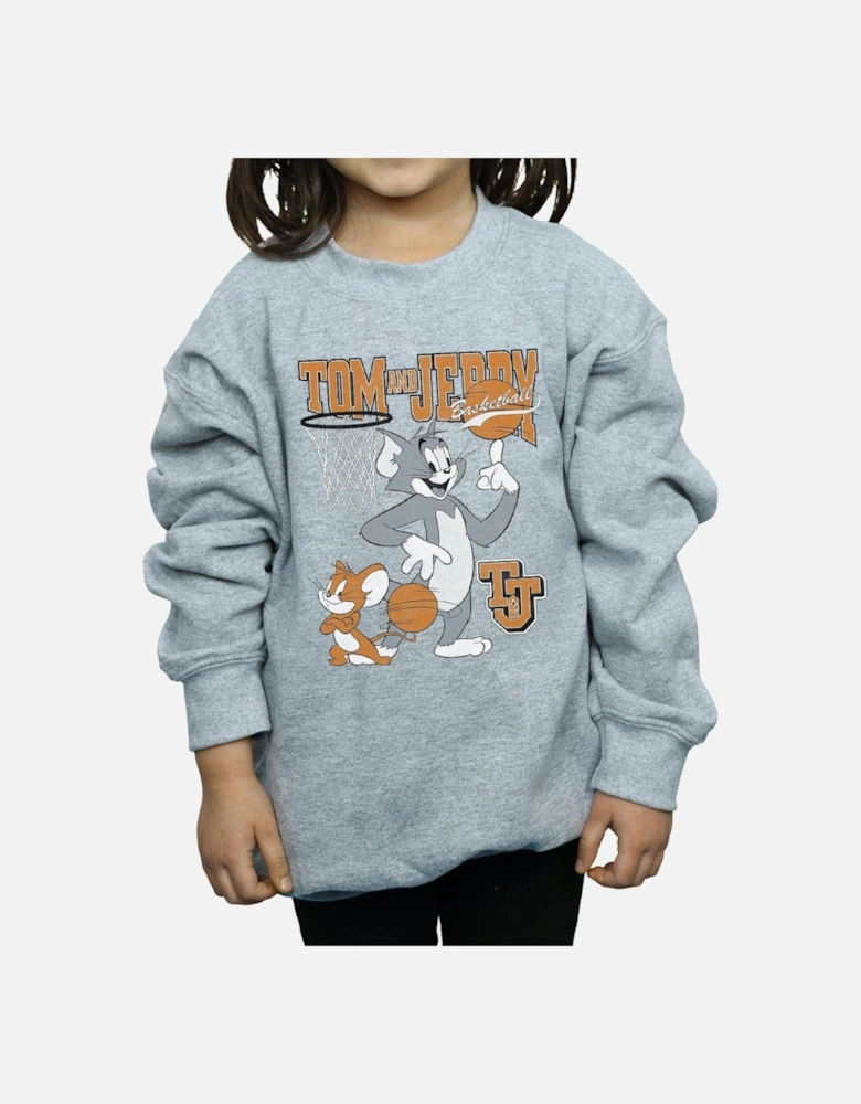 Tom And Jerry Girls Spinning Basketball Sweatshirt