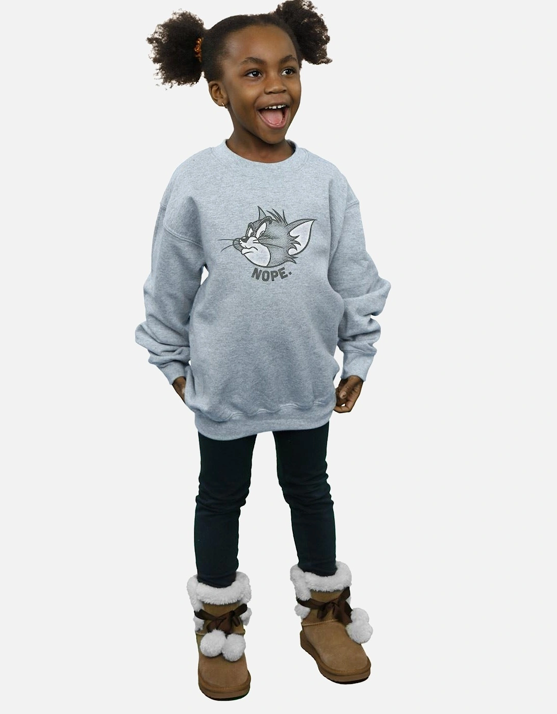 Tom And Jerry Girls Nope Face Sweatshirt