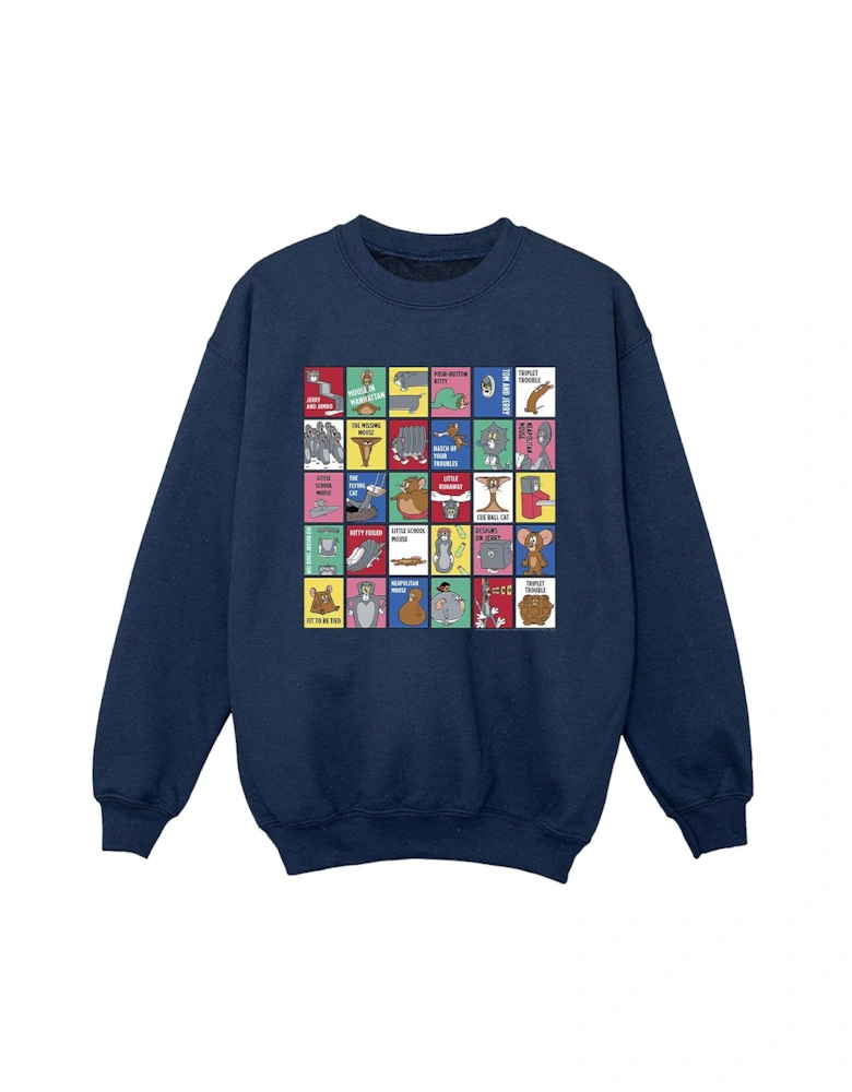 Tom And Jerry Boys Grid Squares Sweatshirt