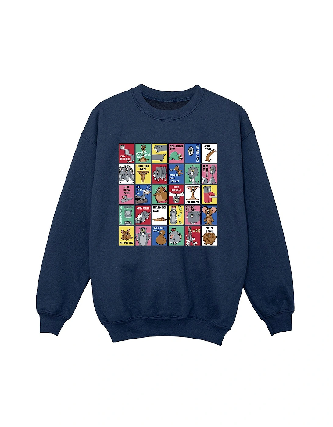 Tom And Jerry Boys Grid Squares Sweatshirt, 4 of 3