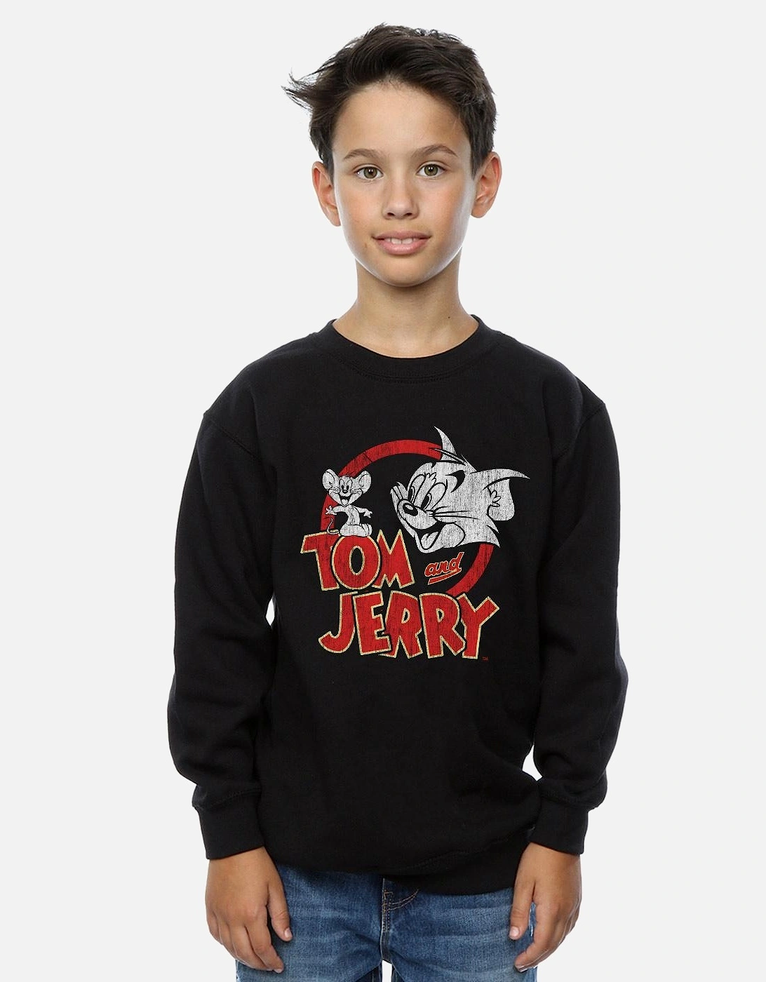 Tom And Jerry Boys Distressed Logo Sweatshirt