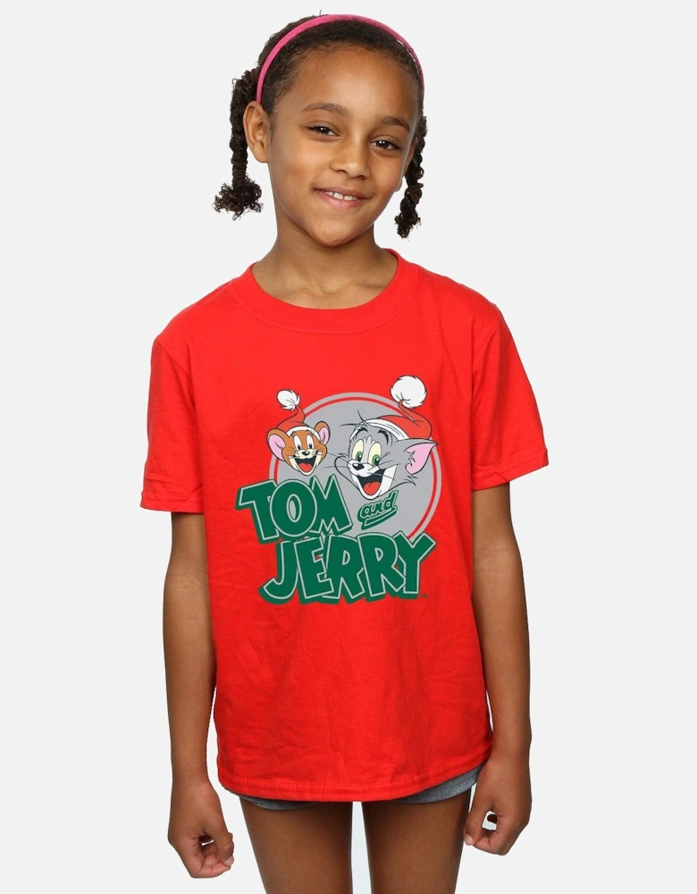 Tom And Jerry Girls Christmas Greetings Cotton T-Shirt