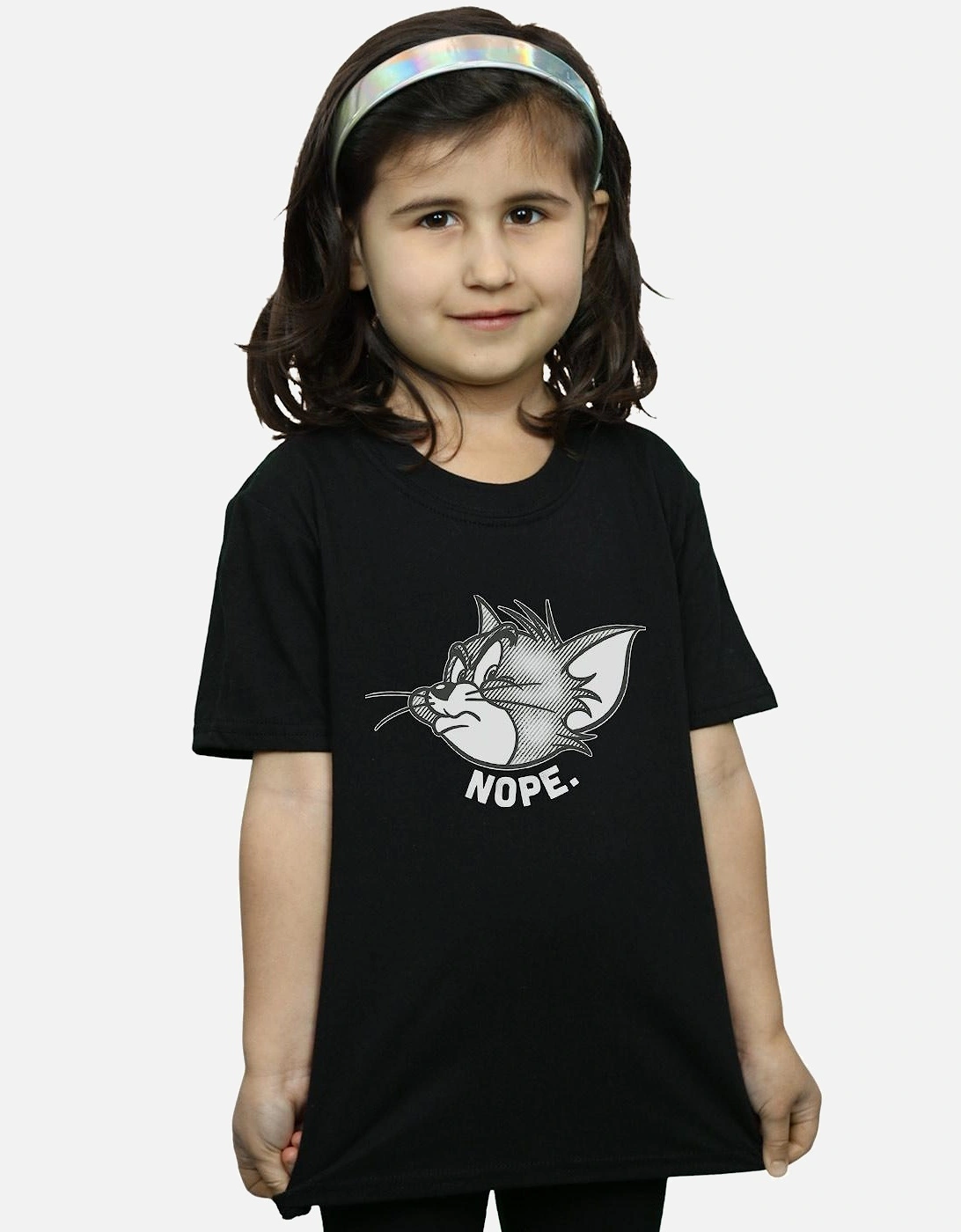 Tom And Jerry Girls Nope Face Cotton T-Shirt