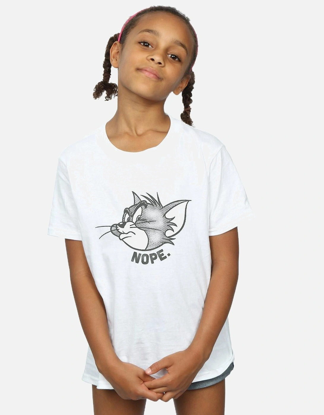 Tom And Jerry Girls Nope Face Cotton T-Shirt