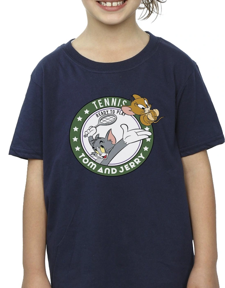 Tom And Jerry Girls Tennis Ready To Play Cotton T-Shirt