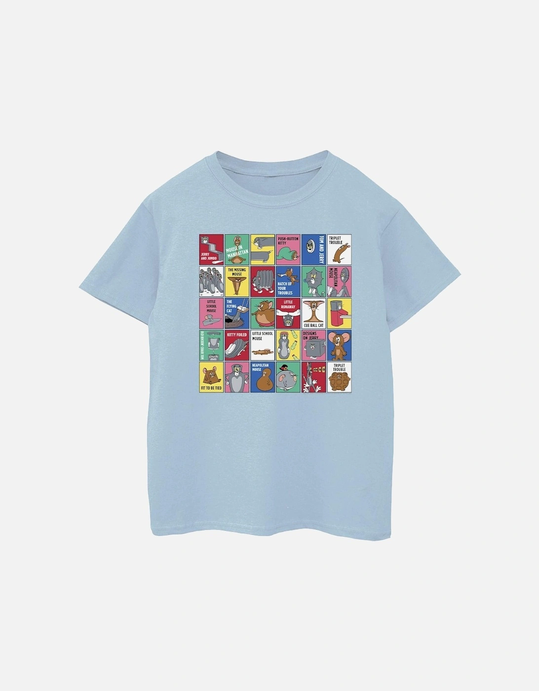 Tom And Jerry Girls Grid Squares Cotton T-Shirt, 4 of 3
