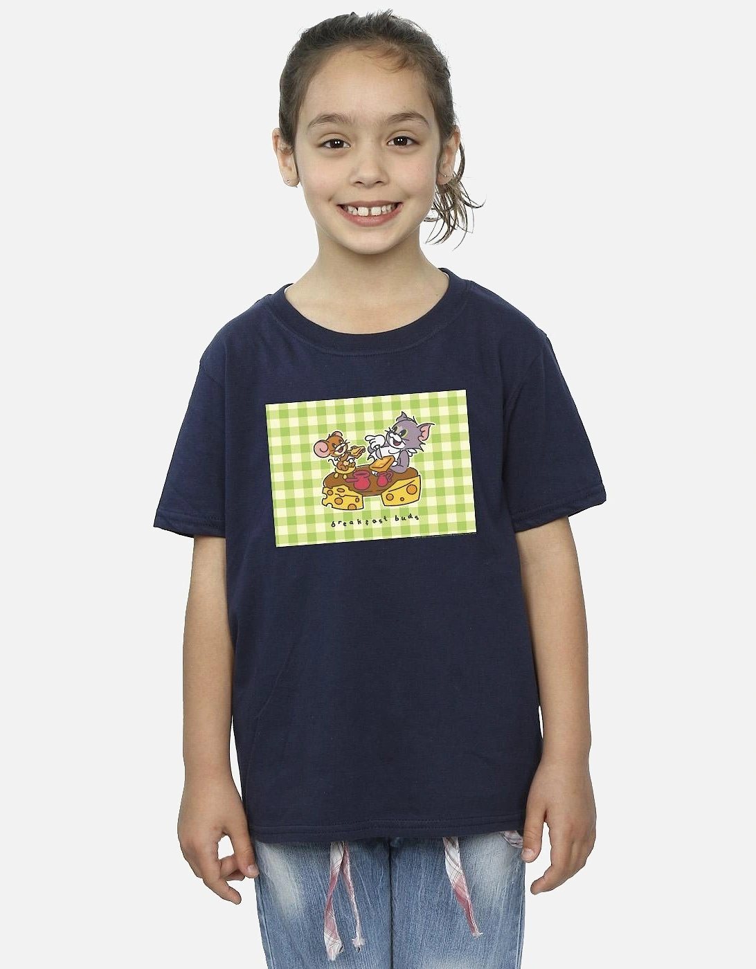 Tom And Jerry Girls Breakfast Buds Cotton T-Shirt