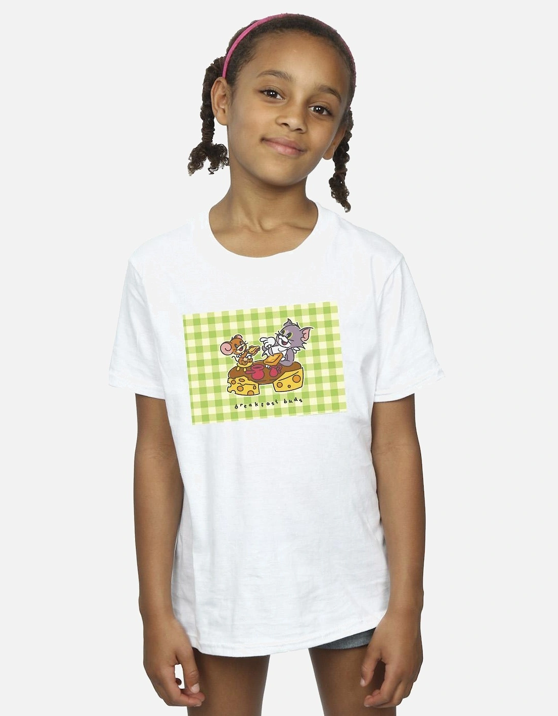 Tom And Jerry Girls Breakfast Buds Cotton T-Shirt