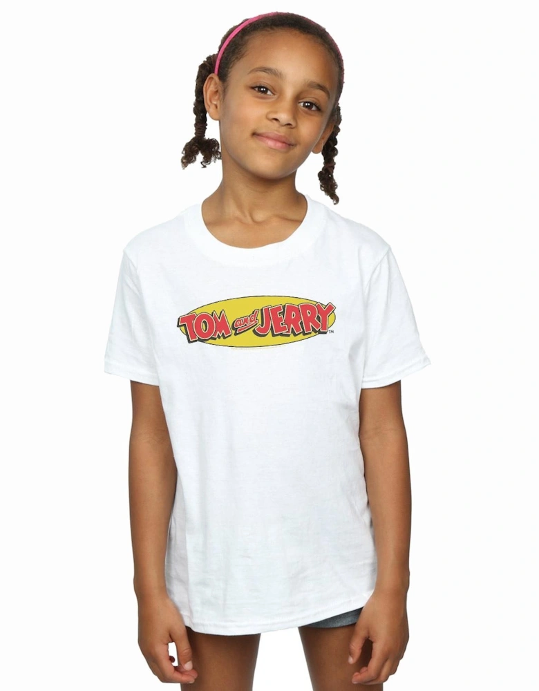 Tom And Jerry Girls Inline Logo Cotton T-Shirt